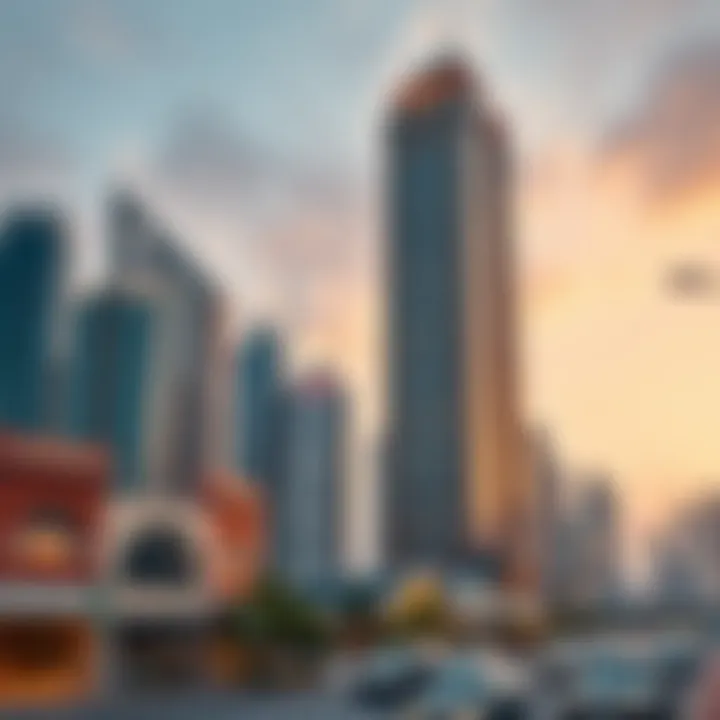 Shami Tower: A Glimpse of Architectural Brilliance Stunning view of Shami Tower against the Dubai skyline