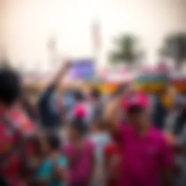 Community Spirit at Arjan Events Vibrant community event in Arjan with families enjoying