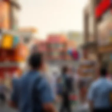 Commercial Excitement in Barsha A bustling commercial hub in Barsha with modern architecture and shoppers