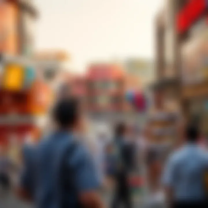 Commercial Excitement in Barsha A bustling commercial hub in Barsha with modern architecture and shoppers