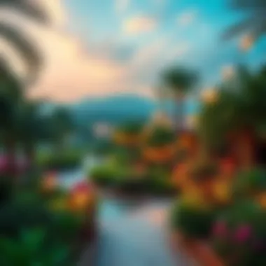 Lush landscapes and greenery within Binghatti Gardens