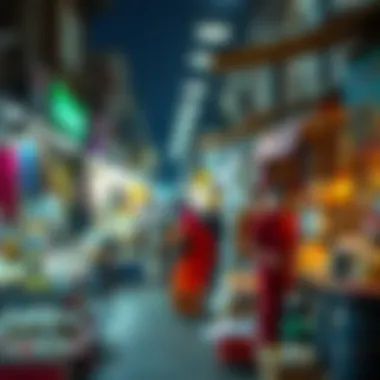 Vibrant Market Life in Ras Al Khor Dynamic market scene in Ras Al Khor with various vendors