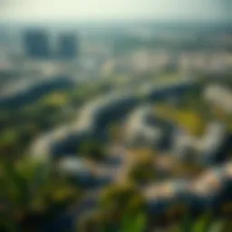 Aerial view showcasing the lush greenery of Damac Hills 2