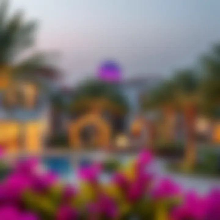 Vibrant community space in Damac Hills featuring parks and recreational areas