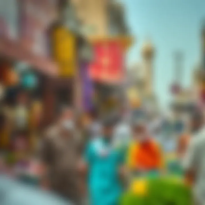 Bustling market scene reflecting local culture in Deira Frij Murar
