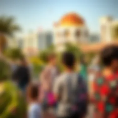 Community Event in Discovery Garden Community event in Discovery Garden with families enjoying