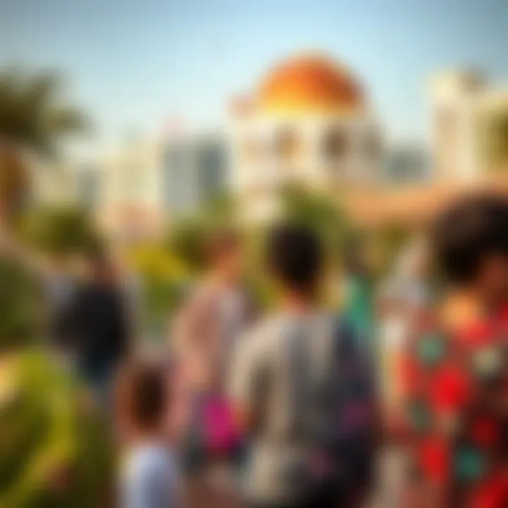 Community Event in Discovery Garden Community event in Discovery Garden with families enjoying