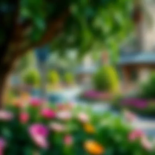 Lush greenery and vibrant flower beds in Discovery Gardens