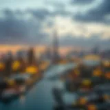Panoramic view of Dubai Creek Harbour showcasing the skyline