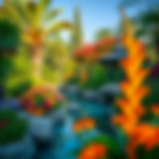 Nature's Oasis in an Urban Setting Lush greenery and vibrant flowers in Dubai Discovery Gardens