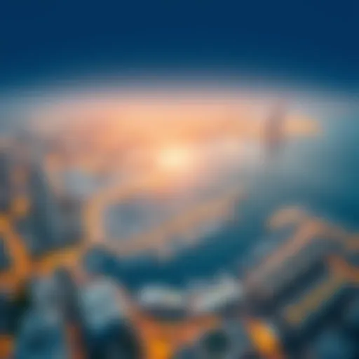 Aerial view showcasing the Dubai Harbour Marina and its surroundings