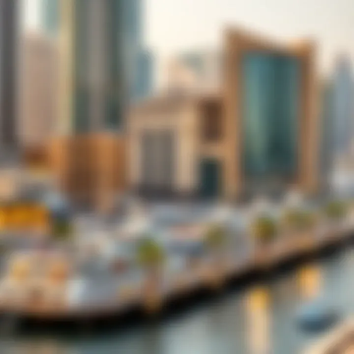 Visual representation of nearby attractions around Dubai Harbour Marina