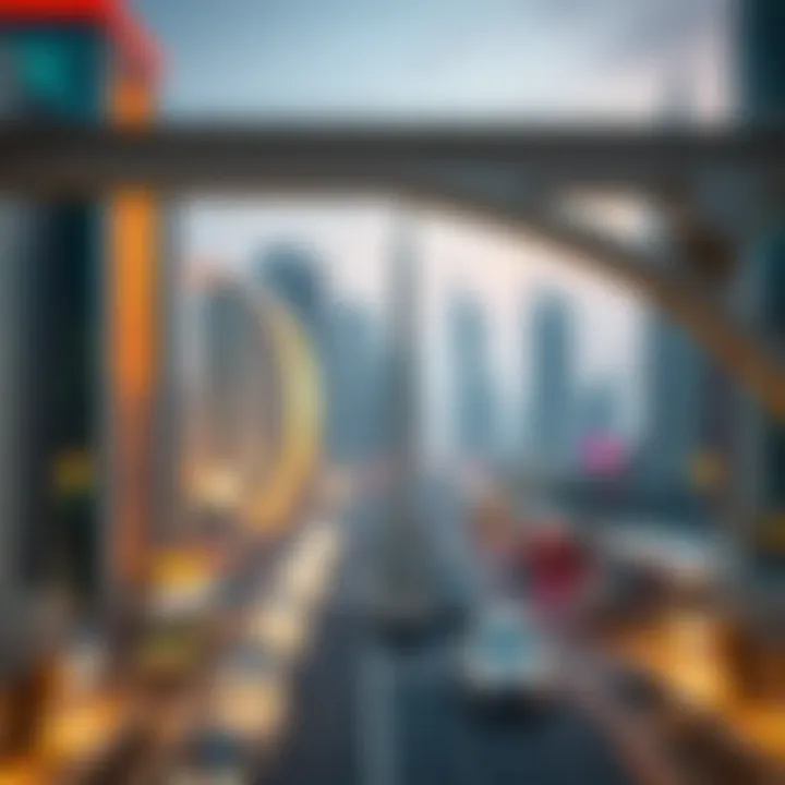 Infrastructure and access routes leading to Dubai Harbour Marina