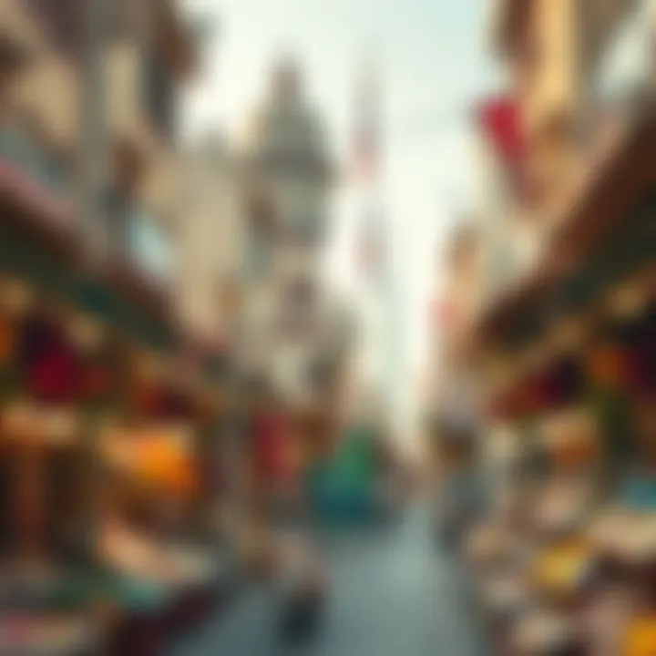 Cultural Marketplace in Dubai A bustling marketplace representing Dubai's cultural diversity