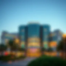 Exterior view of Emirates Hills Mall showcasing modern architecture