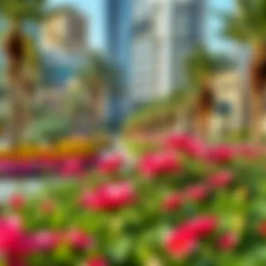 Lush Greenery in the Heart of Garhoud Beautifully landscaped park in Garhoud with vibrant flowers