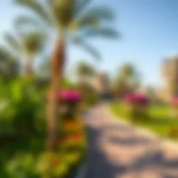 Lush greenery and vibrant pathways at Green Park