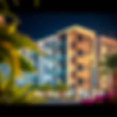 Modern architectural design of a residential building in the Greens