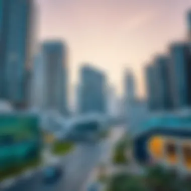 Modern architectural designs prevalent in Jumeirah Lakes Towers