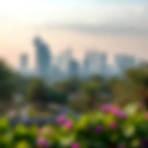 Serene view of JLT Park showcasing the lush greenery and skyline