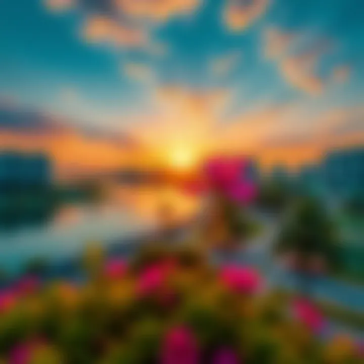 Stunning Sunset over JLT Park Lakes Stunning sunset over the lakes at JLT Park