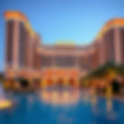 Stunning exterior view of Kempinski Hotel Palm Jumeirah showcasing its architectural elegance