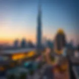View of Latifa Tower against the Dubai skyline