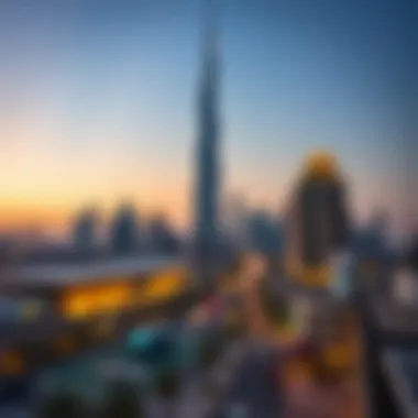 View of Latifa Tower against the Dubai skyline