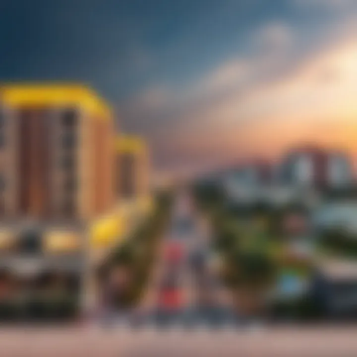 Surrounding landscape of Jumeirah Village Circle complementing Mar Residence's appeal