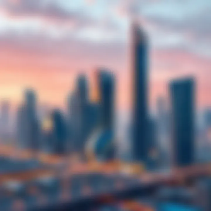 Future Developments Around MAS Tower Render of future developments around MAS Tower enhancing the skyline