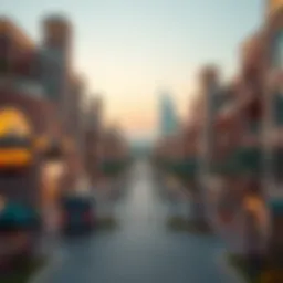 Stunning view of Meadows Village showcasing its unique architectural design