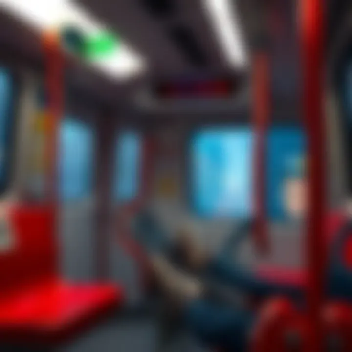Interior Comfort of Metro Train Interior of a metro train highlighting comfort and accessibility
