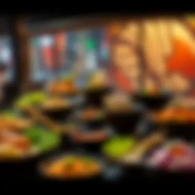 Fusion Cuisine Showcase at Momo An enticing display of various dishes showcasing the restaurant's fusion cuisine