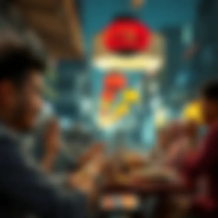 Diners enjoying a meal, reflecting community and cultural connections