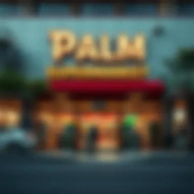 Vibrant Entrance of Palm Supermarket Exterior view of Palm Supermarket showcasing its vibrant entrance