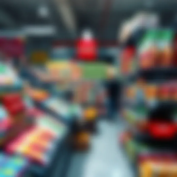 Product Arrangements Inside Palm Supermarket Interior layout of Palm Supermarket displaying product arrangements