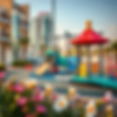 A vibrant playground featuring innovative equipment for children