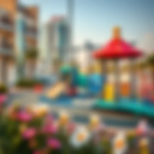 A vibrant playground featuring innovative equipment for children