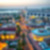 A panoramic view of Qusais showcasing modern architecture and traditional elements.