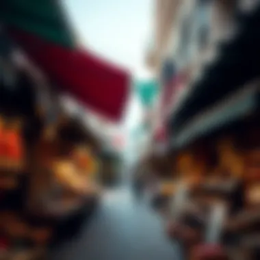 Traditional market in Qusais displaying local crafts and cultural items.