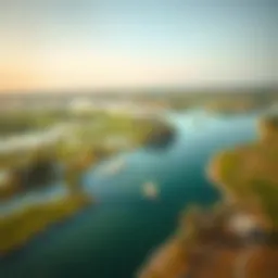 A panoramic view of Rasal Khor's diverse wetlands and mangroves