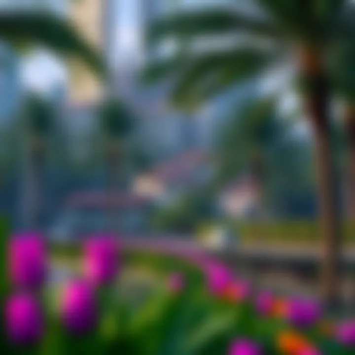Green Oasis: Parks and Recreational Areas in Dubai Lush green spaces in a Dubai neighborhood