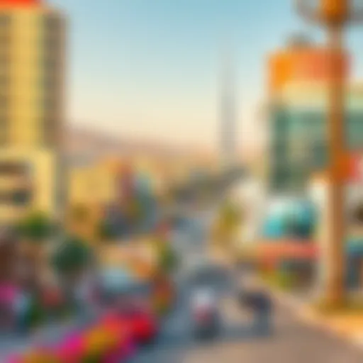 Vibrant landscape design of Salt Khawaneej Walk