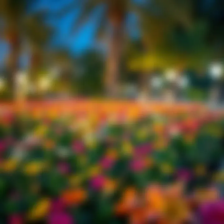 Colorful flowers blooming in Satwa Park