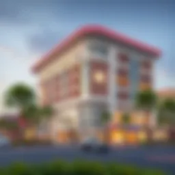 Exterior view of Spinneys Furjan showcasing its modern architecture