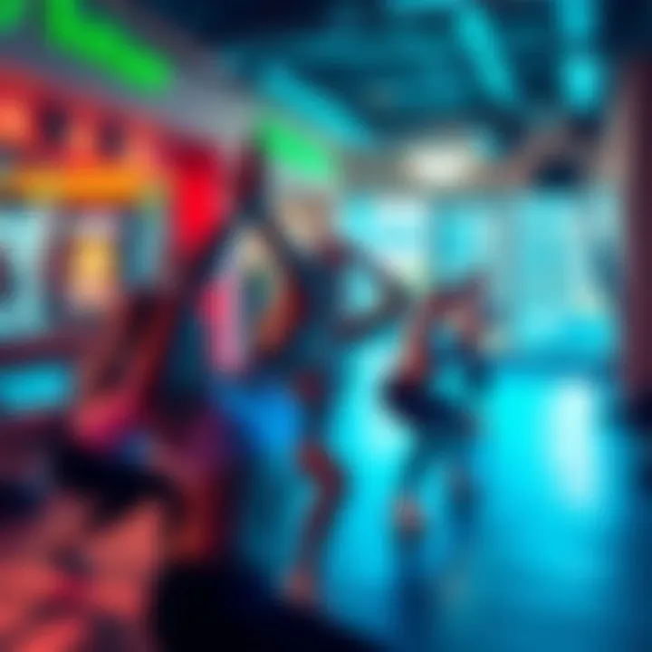 Group fitness class in a vibrant gym setting