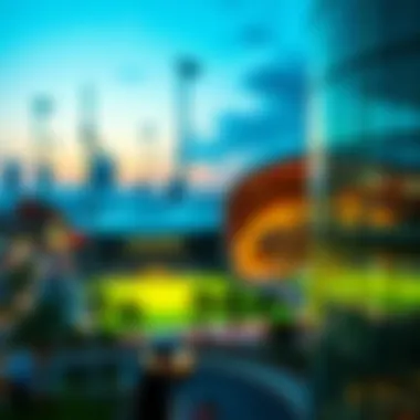 Architectural features of a state-of-the-art sports complex