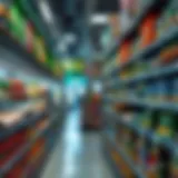 Vibrant selection of international food products