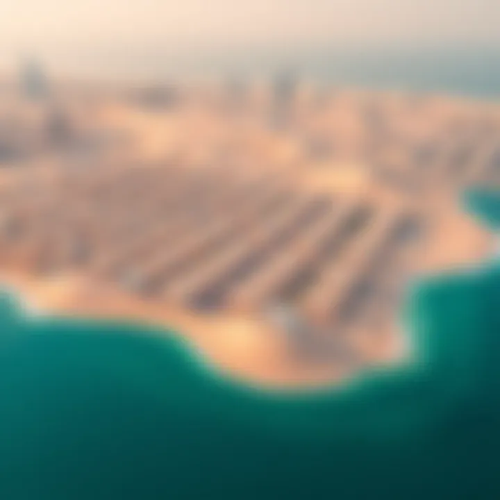 A breathtaking aerial view of silver sands in Dubai