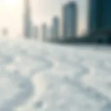 Glistening silver sands reflecting sunlight